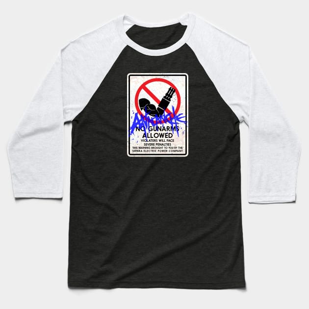 Gun Arm Free Zone Baseball T-Shirt by CCDesign
